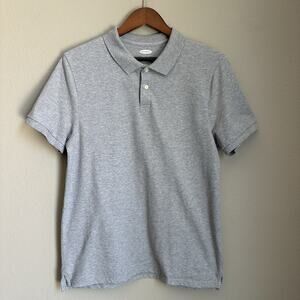 Old Navy Built In Flex Gray Polo Shirt Preppy Short Sleeve Collared Golf Large